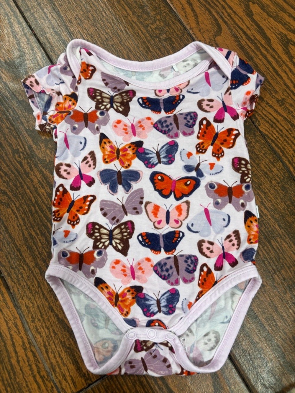 Butterfly Print Pink Baby One-Piece Bodysuit